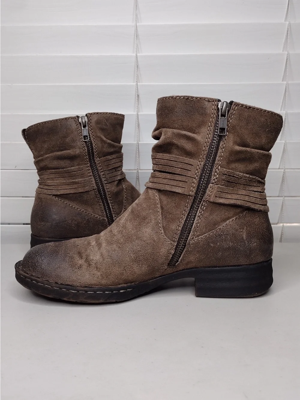 Born Cross Sz 7M Leather Boho Western Ankle Boots - Picture 9 of 13